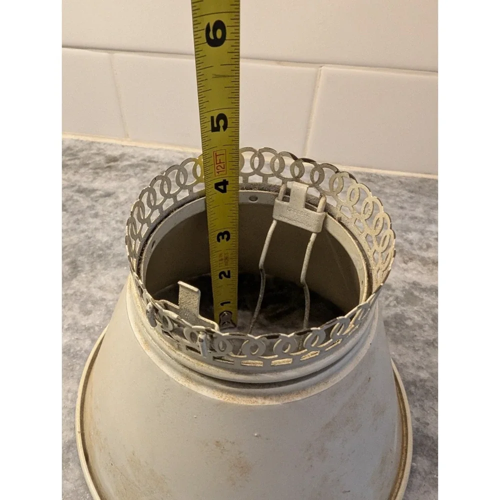 VINTAGE FRENCH WHITE METAL CLIP‎ ON  LAMP SHADE